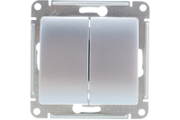 Выключатель механизм 2-кл алюминий б/индикатора Glossa