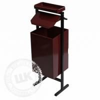 Урна квадратная прямая с крышкой 25л вишня