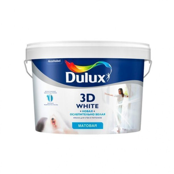 Краска Dulux Новая интерьерная ослепительно белая 3D  2,5л BW 5%