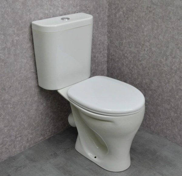 Унитаз - компакт Луна-1 с сиденьем и арматурой нижний подвод  Киров Gesso(5)