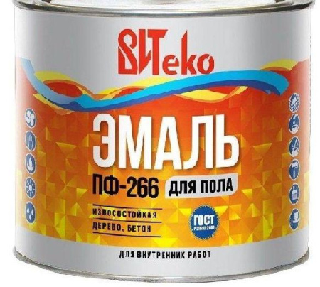 Эмаль для пола ПФ-266 желто-коричневая  5кг Витеко