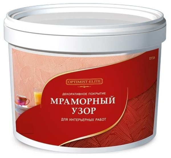 Покрытие декоративное D728 Мраморный узор  7кг Optimist Elite