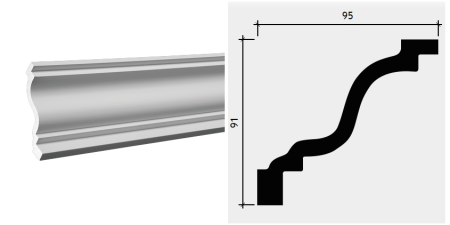 ПУ Европласт Карниз  95х91х2000 1.50.126 гибкий